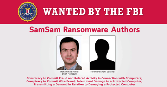 SamSam Ransomware Authors - Wanted by the FBI