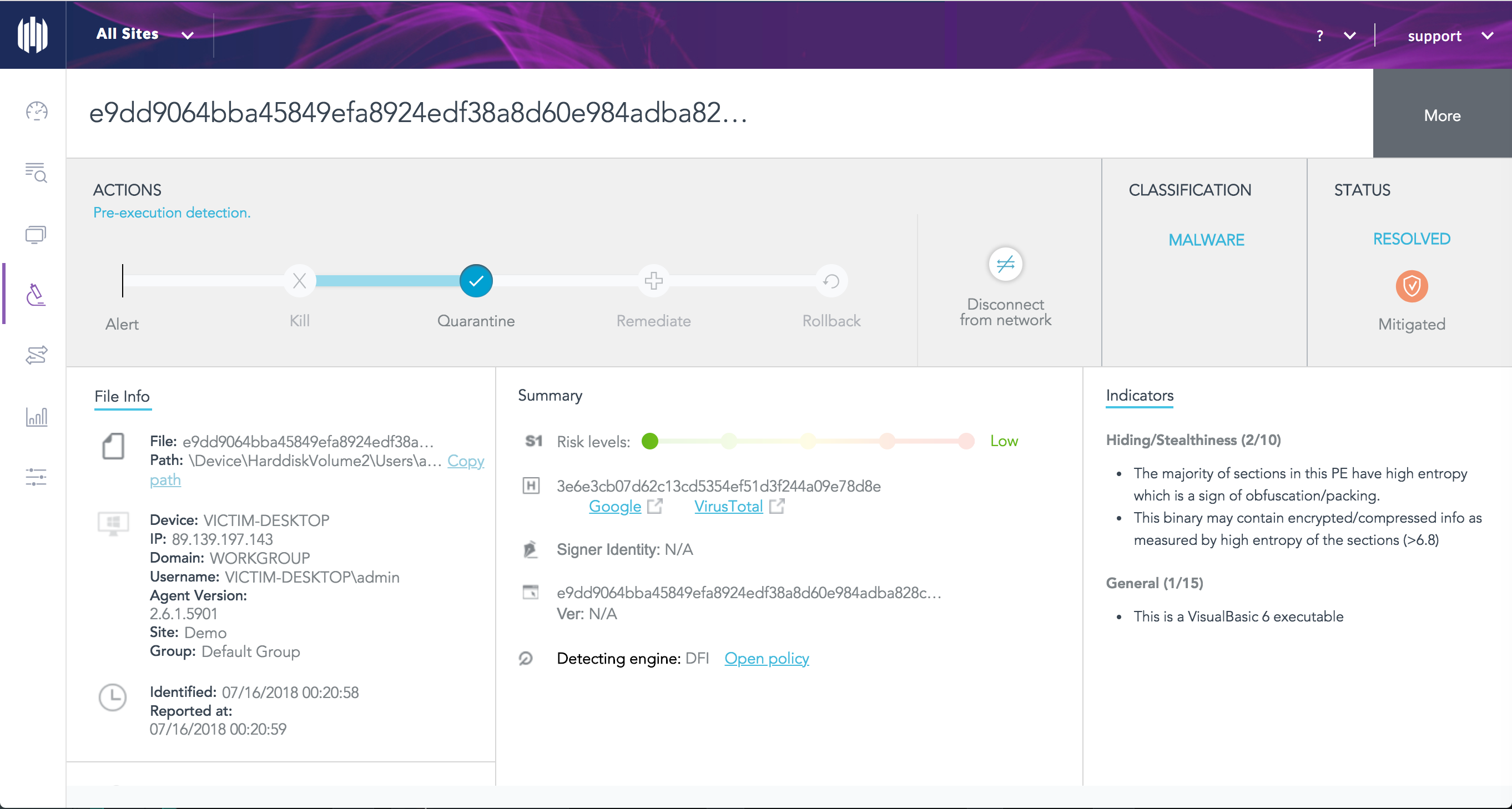 SentinelOne Detects WisdomEyes Trojan