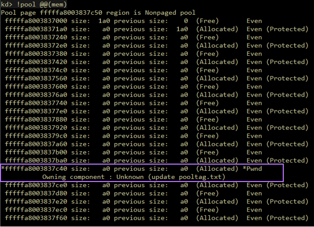  A screenshot of a vulnerable pool allocation, made with SKREAM.