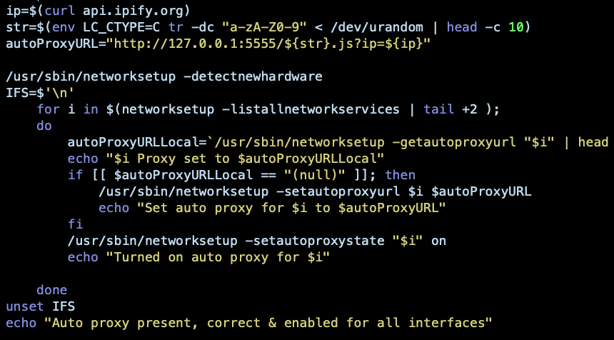 A screenshot of setting an autoproxy