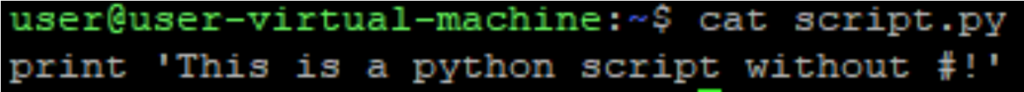 Image of Python script no shebang