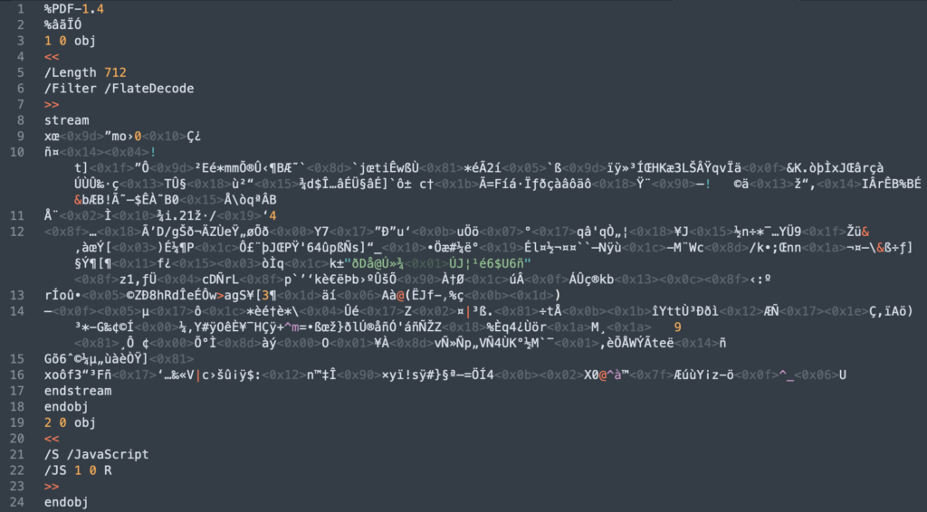 Image of obfuscated javascript