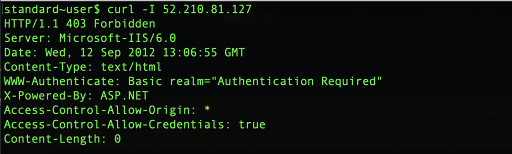 Image of using curl to get header info