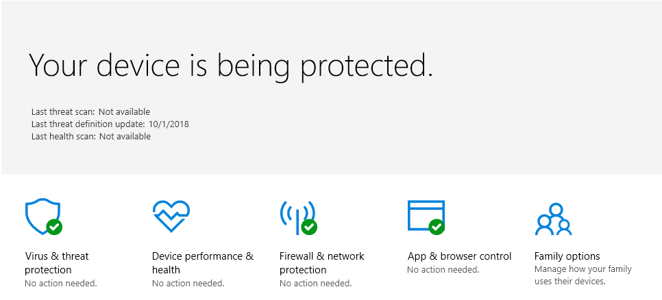 image of windows defender on