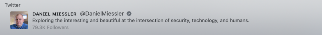 Daniel Miessler on twitter