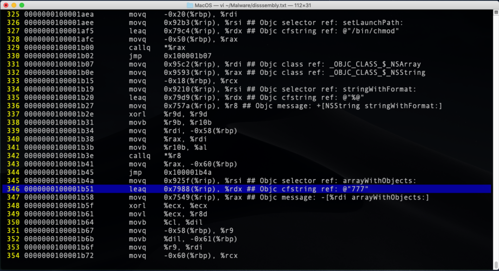 image of malware using chmod 