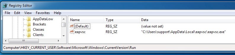 image of registry editor