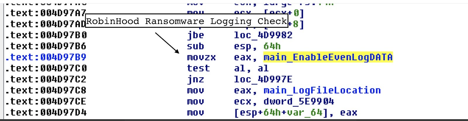 image of Robinhood Ransomware Logging Check