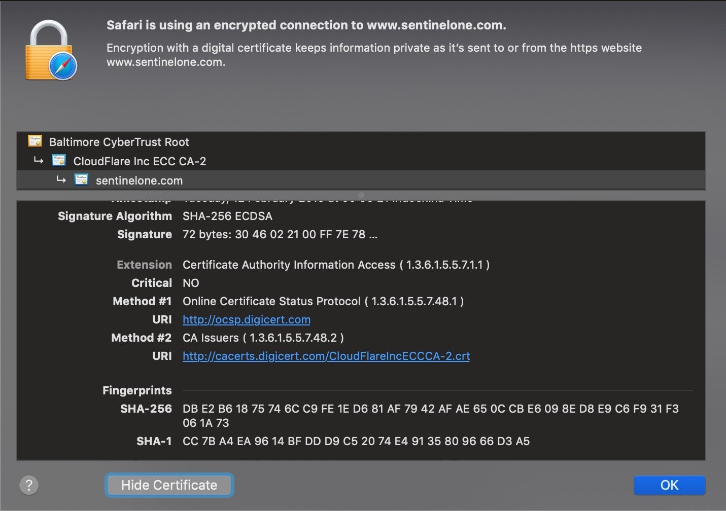 image of ssl certificate hash