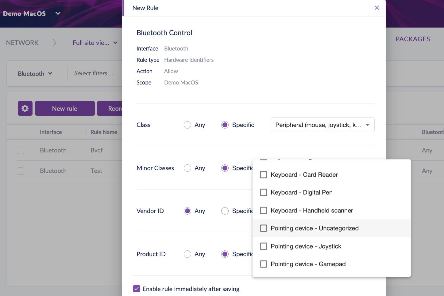 image of bluetooth policy options