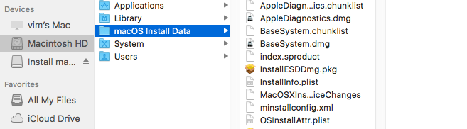 image of macOS install data