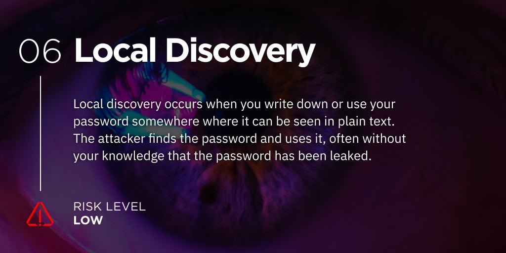 Local Discovery: When a password is written down and can be seen in plain text