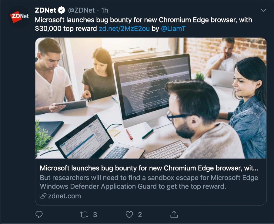 image of edge bug bounty announcement