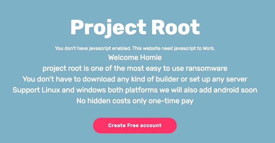 image of Ransomware As a Service's project root site