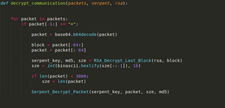 image of decrypt communication function