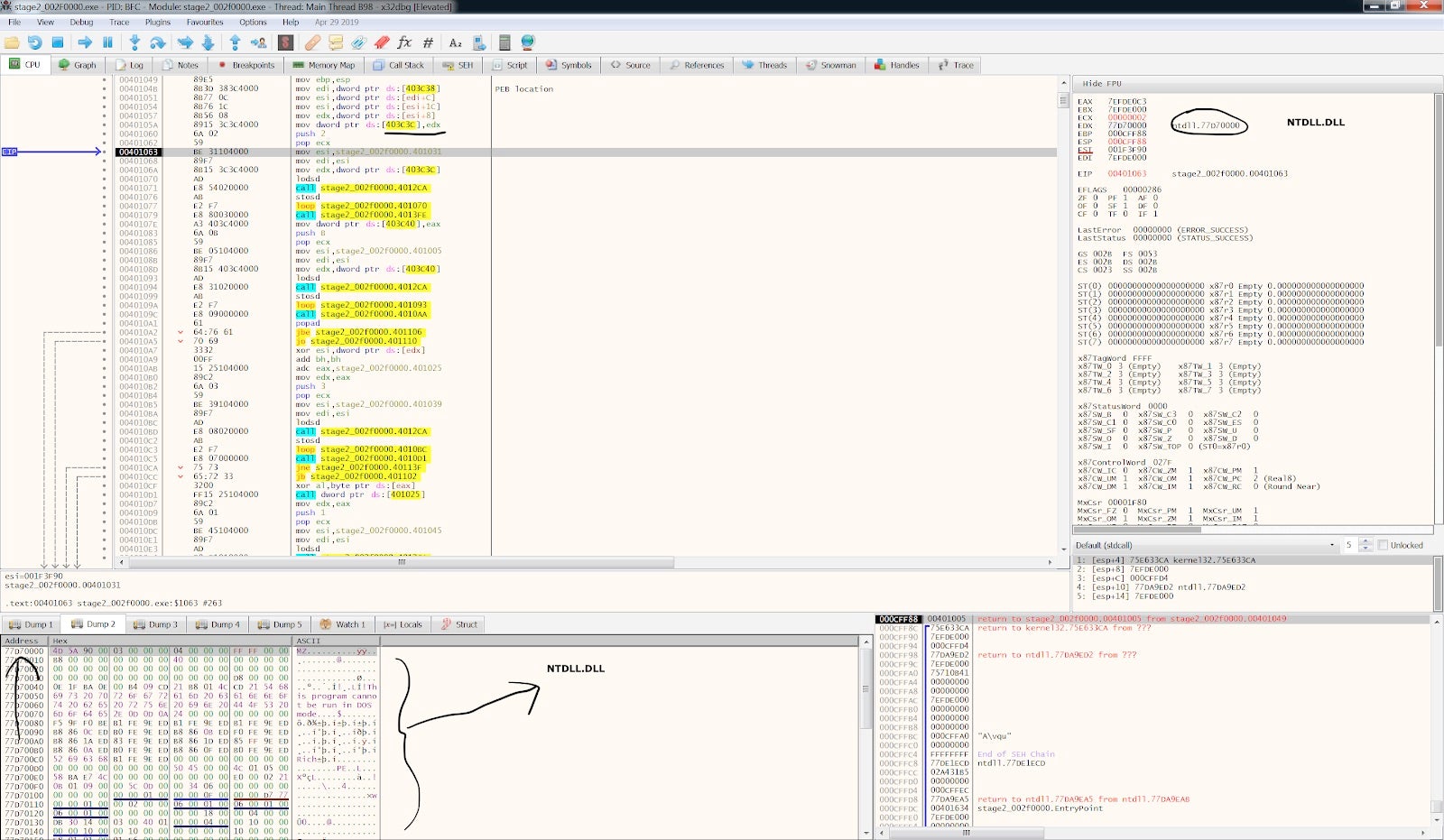 image of smoke loader in IDA PRO 2