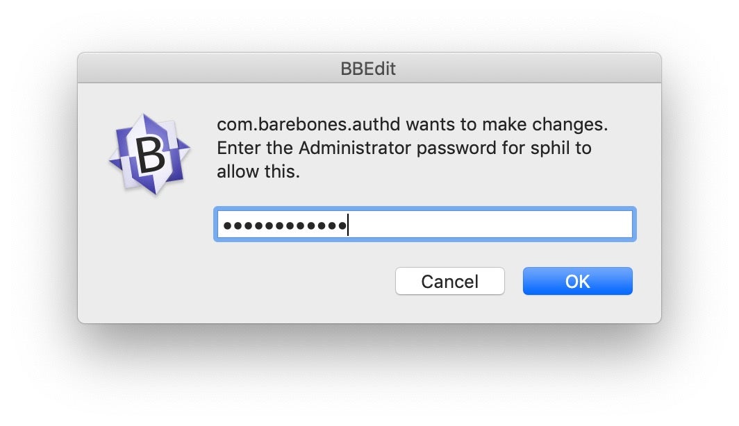 image of bbedit spoof dialog