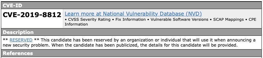image of cve reserved