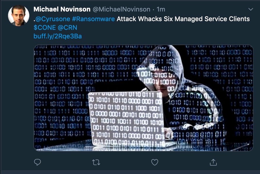 image of cyrusone ransomware attack