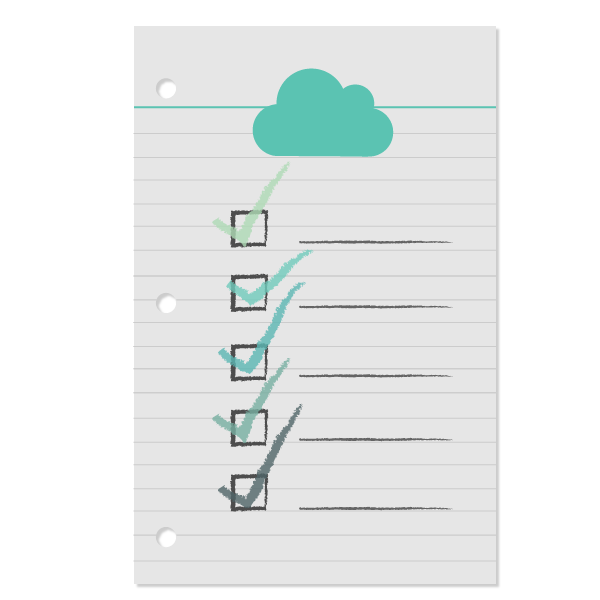 Paper with checklist and cloud signifying aws logging best practices