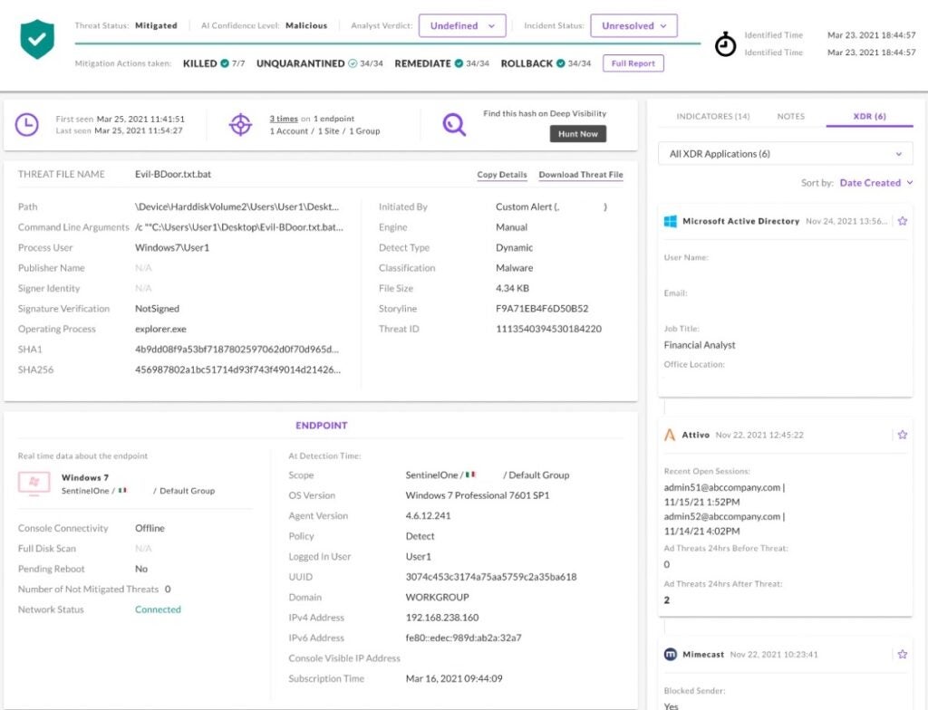 Sentinel One Xdr Features Rapid Response with XDR One-Click Remediations