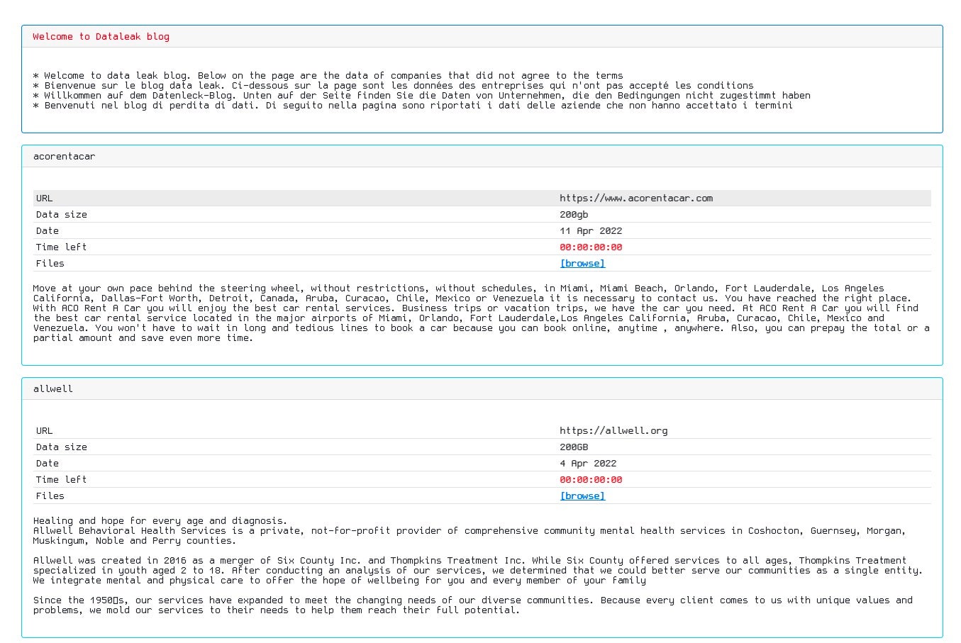 Mindware public leaks site