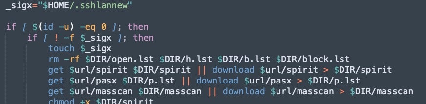 Example of blocklist functionality in recent infection scripts