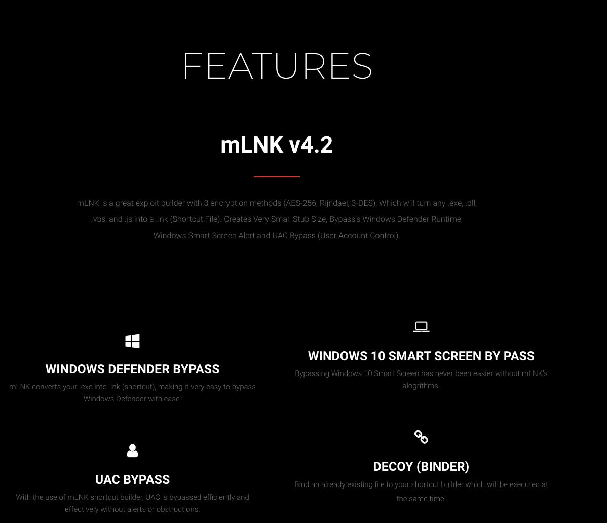 Advertising page of mLNK 4.2 features