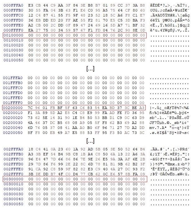 Partial content of a file encrypted by PLAY