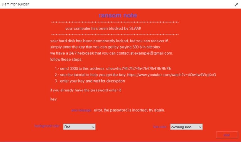 Slam! Anatomy of a Publicly-Available Ransomware Builder