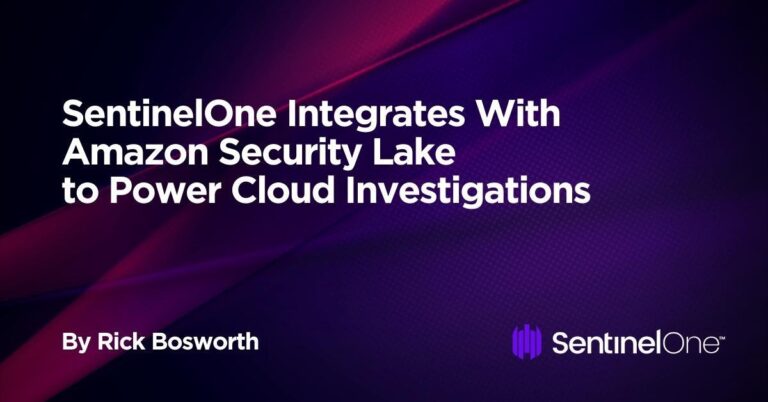 SentinelOne Integrates With Amazon Security Lake to Power Cloud ...