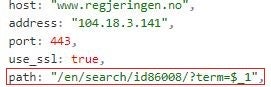 A $_{number} substring in a DDOSIA configuration file