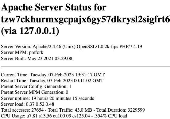 Apache Status page - GlobeImposter victim portal.