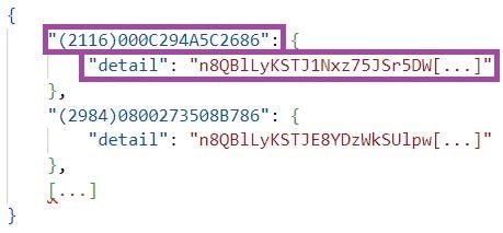 Exfiltrated machine information (obfuscated form)