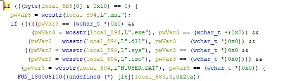 Encryption exclusions in payload DLL