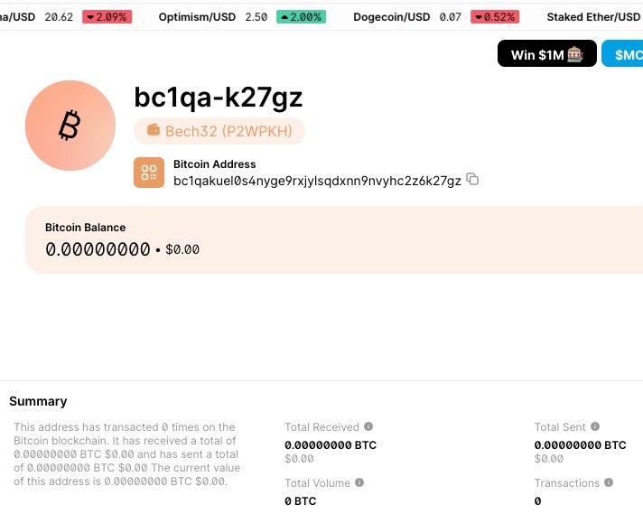 BTC Balance for Wallet - bc1qakuel0s4nyge9rxjylsqdxnn9nvyhc2z6k27gz