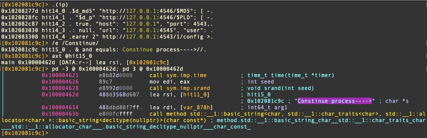 A characteristic seen in Honkbox_B variants is the typo “Constinue process”