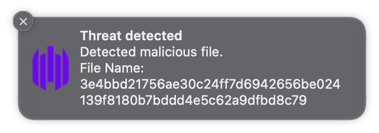 The SentinelOne Agent on macOS detects the LockBit ransomware
