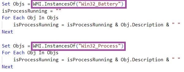 ReconShark queries process and battery information