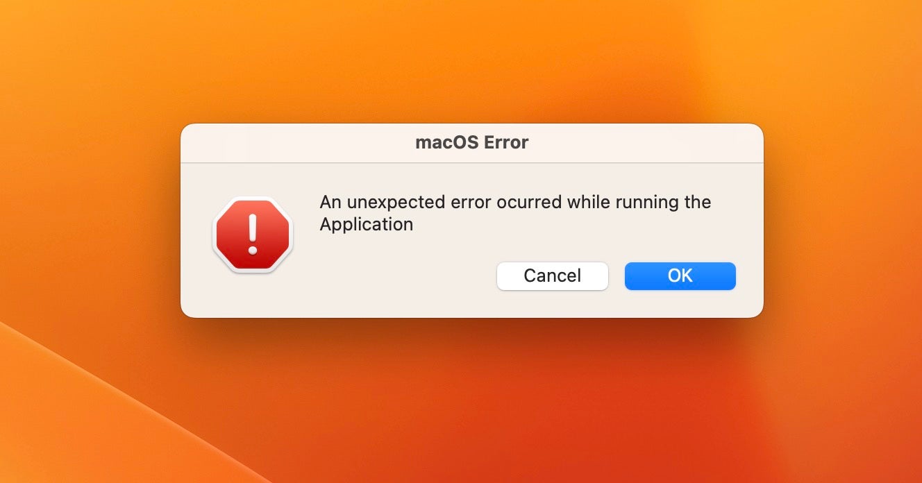 Amos Atomic throws an error message and quits after successfully stealing user data
