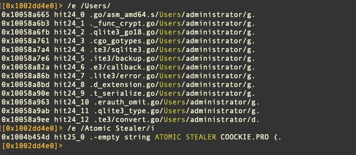 The “ATOMIC STEALER” string is hardcoded into the malware