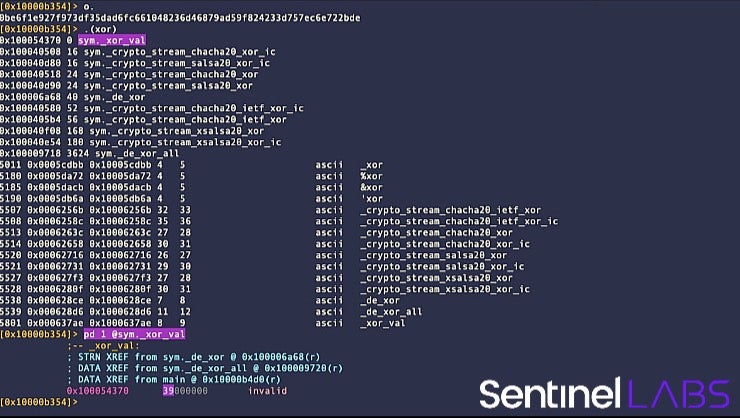 The LockBit for Mac ransomware uses an XOR key of 0x39