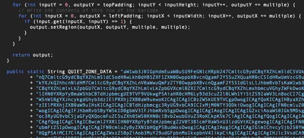 Base64 blob is an encoded Java file